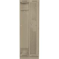 Clean Line Lockers, Bank of 2, 24" x 12" x 76", Steel, Beige, Rivet (Assembled), Perforated Nuna Depot Inc.