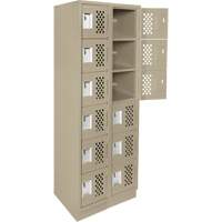 Assembled Lockerettes Clean Line Perforated Economy Lockers, 6 -tier, Bank of 2, 18" x 72" x 12", Steel Nuna Depot Inc.