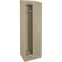 Clean Line Lockers, Bank of 2, 24" x 18" x 82", Steel, Beige, Rivet (Assembled), Perforated Nuna Depot Inc.