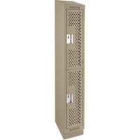 Casiers Clean Line, 2 niveaux, 12" x 12" x 82", Acier, Beige, Rivet (assembl&eacute;), Perfor&eacute; Nuna Depot Inc.