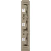 Clean Line Lockers, 3 -tier, 12" x 18" x 82", Steel, Beige, Rivet (Assembled), Perforated Nuna Depot Inc.