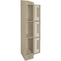 Clean Line Lockers, 3 -tier, 12" x 18" x 82", Steel, Beige, Rivet (Assembled), Perforated Nuna Depot Inc.