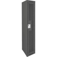 Clean Line Lockers, 12" x 15" x 72", Steel, Charcoal, Rivet (Assembled), Perforated Nuna Depot Inc.