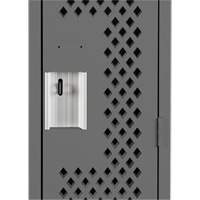 Clean Line Lockers, 12" x 15" x 72", Steel, Charcoal, Rivet (Assembled), Perforated Nuna Depot Inc.