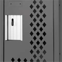 Clean Line Lockers, 2 -tier, 12" x 12" x 72", Steel, Charcoal, Rivet (Assembled), Perforated Nuna Depot Inc.