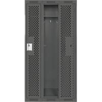 Clean Line Lockers, Bank of 3, 36" x 15" x 72", Steel, Charcoal, Rivet (Assembled), Perforated Nuna Depot Inc.