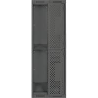 Clean Line Lockers, 2 -tier, Bank of 2, 24" x 12" x 72", Steel, Charcoal, Rivet (Assembled), Perforated Nuna Depot Inc.