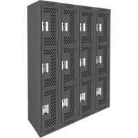 Casiers Clean Line, 3 niveaux, Bloc de 4, 48" x 12" x 72", Acier, Charbon, Rivet (assembl&eacute;), Perfor&eacute; Nuna Depot Inc.