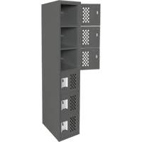 Clean-Line Perforated Lockerette, 6 -tier, 15" x 72" x 12", Steel Nuna Depot Inc.