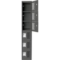 Clean-Line Perforated Lockerette, 6 -tier, 15" x 72" x 12", Steel Nuna Depot Inc.