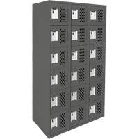 Clean-Line Perforated Lockerette, 6 -tier, Bank of 3, 15" x 72" x 12", Steel Nuna Depot Inc.