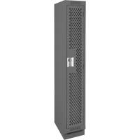 Clean Line Lockers, 12" x 12" x 76", Steel, Charcoal, Rivet (Assembled), Perforated Nuna Depot Inc.
