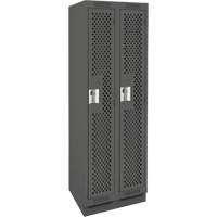 Clean Line Lockers, Bank of 2, 24" x 12" x 76", Steel, Charcoal, Rivet (Assembled), Perforated Nuna Depot Inc.