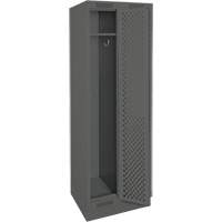 Clean Line Lockers, Bank of 2, 24" x 12" x 76", Steel, Charcoal, Rivet (Assembled), Perforated Nuna Depot Inc.
