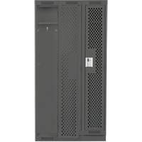 Clean Line Lockers, Bank of 3, 36" x 12" x 76", Steel, Charcoal, Rivet (Assembled), Perforated Nuna Depot Inc.