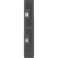 Clean Line Lockers, 2 -tier, 12" x 15" x 76", Steel, Charcoal, Rivet (Assembled), Perforated Nuna Depot Inc.