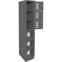 Assembled Lockerettes Clean Line Perforated Economy Lockers, 6 -tier, 18" x 72" x 12", Steel Nuna Depot Inc.