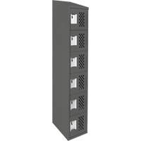 Assembled Lockerettes Clean Line Perforated Economy Lockers, 6 -tier, 18" x 72" x 12", Steel Nuna Depot Inc.