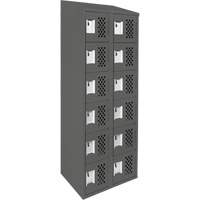 Assembled Lockerettes Clean Line Perforated Economy Lockers, 6 -tier, Bank of 2, 18" x 72" x 12", Steel Nuna Depot Inc.