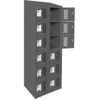 Assembled Lockerettes Clean Line Perforated Economy Lockers, 6 -tier, Bank of 2, 18" x 72" x 12", Steel Nuna Depot Inc.