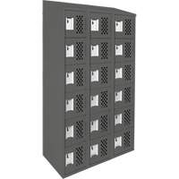Assembled Lockerettes Clean Line Perforated Economy Lockers, 6 -tier, Bank of 3, 18" x 72" x 12", Steel Nuna Depot Inc.