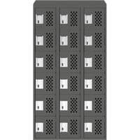 Assembled Lockerettes Clean Line Perforated Economy Lockers, 6 -tier, Bank of 3, 18" x 72" x 12", Steel Nuna Depot Inc.