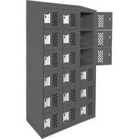 Assembled Lockerettes Clean Line Perforated Economy Lockers, 6 -tier, Bank of 3, 18" x 72" x 12", Steel Nuna Depot Inc.