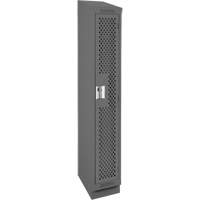Clean Line Lockers, 12" x 18" x 82", Steel, Charcoal, Rivet (Assembled), Perforated Nuna Depot Inc.