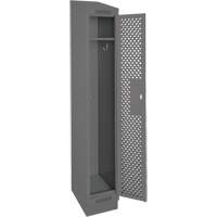 Clean Line Lockers, 12" x 18" x 82", Steel, Charcoal, Rivet (Assembled), Perforated Nuna Depot Inc.