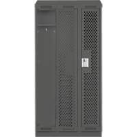Clean Line Lockers, Bank of 3, 36" x 18" x 82", Steel, Charcoal, Rivet (Assembled), Perforated Nuna Depot Inc.