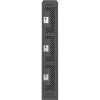 Clean Line Lockers, 3 -tier, 12" x 18" x 82", Steel, Charcoal, Rivet (Assembled), Perforated Nuna Depot Inc.