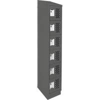 Assembled Lockerettes Clean Line Perforated Economy Lockers, 6 -tier, 18" x 72" x 12", Steel Nuna Depot Inc.