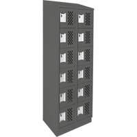 Assembled Lockerettes Clean Line Perforated Economy Lockers, 6 -tier, Bank of 2, 18" x 72" x 12", Steel Nuna Depot Inc.