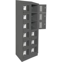 Assembled Lockerettes Clean Line Perforated Economy Lockers, 6 -tier, Bank of 2, 18" x 72" x 12", Steel Nuna Depot Inc.