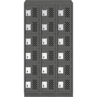 Assembled Lockerettes Clean Line Perforated Economy Lockers, 6 -tier, Bank of 3, 18" x 72" x 12", Steel Nuna Depot Inc.