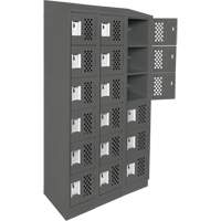 Assembled Lockerettes Clean Line Perforated Economy Lockers, 6 -tier, Bank of 3, 18" x 72" x 12", Steel Nuna Depot Inc.