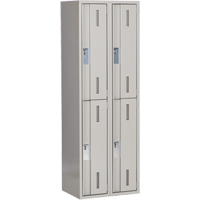 Concorde Heavy-Duty Lockers, 2 -tier, Bank of 2, 24" x 18" x 72", Steel, Grey, Welded (Assembled) Nuna Depot Inc.