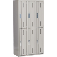 Concorde Heavy-Duty Lockers, 2 -tier, Bank of 3, 36" x 18" x 72", Steel, Grey, Welded (Assembled) Nuna Depot Inc.