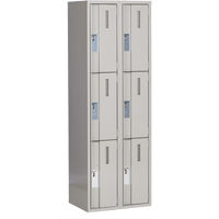 Concorde Heavy-Duty Lockers, 3 -tier, Bank of 2, 24" x 18" x 72", Steel, Grey, Welded (Assembled) Nuna Depot Inc.