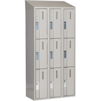 Concorde Heavy-Duty Lockers, 3 -tier, Bank of 3, 36" x 18" x 78", Steel, Grey, Welded (Assembled) Nuna Depot Inc.