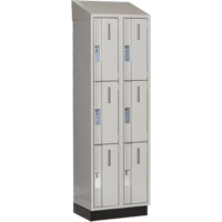 Concorde Heavy-Duty Lockers, 3 -tier, Bank of 2, 24" x 18" x 82", Steel, Grey, Welded (Assembled) Nuna Depot Inc.