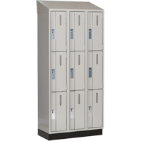 Concorde Heavy-Duty Lockers, 3 -tier, Bank of 3, 36" x 18" x 82", Steel, Grey, Welded (Assembled) Nuna Depot Inc.