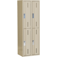 Concorde Heavy-Duty Lockers, 2 -tier, Bank of 2, 24" x 18" x 72", Steel, Beige, Welded (Assembled) Nuna Depot Inc.