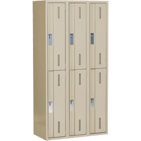 Concorde Heavy-Duty Lockers, 2 -tier, Bank of 3, 36" x 18" x 72", Steel, Beige, Welded (Assembled) Nuna Depot Inc.