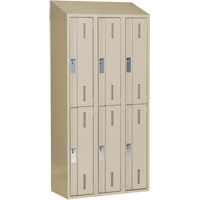 Casiers robustes Concorde, 2 niveaux, Bloc de 3, 36" x 18" x 78", Acier, Beige, Soud&eacute; (assembl&eacute;) Nuna Depot Inc.