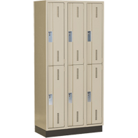 Casiers robustes Concorde, 2 niveaux, Bloc de 3, 36" x 18" x 76", Acier, Beige, Soud&eacute; (assembl&eacute;) Nuna Depot Inc.