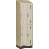 Concorde Heavy-Duty Lockers, 2 -tier, Bank of 2, 24" x 18" x 82", Steel, Beige, Welded (Assembled) Nuna Depot Inc.