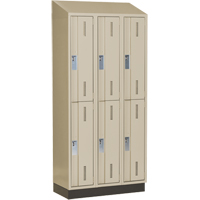 Concorde Heavy-Duty Lockers, 2 -tier, Bank of 3, 36" x 18" x 82", Steel, Beige, Welded (Assembled) Nuna Depot Inc.