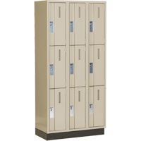 Casiers robustes Concorde, 3 niveaux, Bloc de 3, 36" x 18" x 76", Acier, Beige, Soud&eacute; (assembl&eacute;) Nuna Depot Inc.