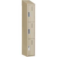 Concorde Heavy-Duty Lockers, 3 -tier, 12" x 18" x 78", Steel, Beige, Welded (Assembled) Nuna Depot Inc.